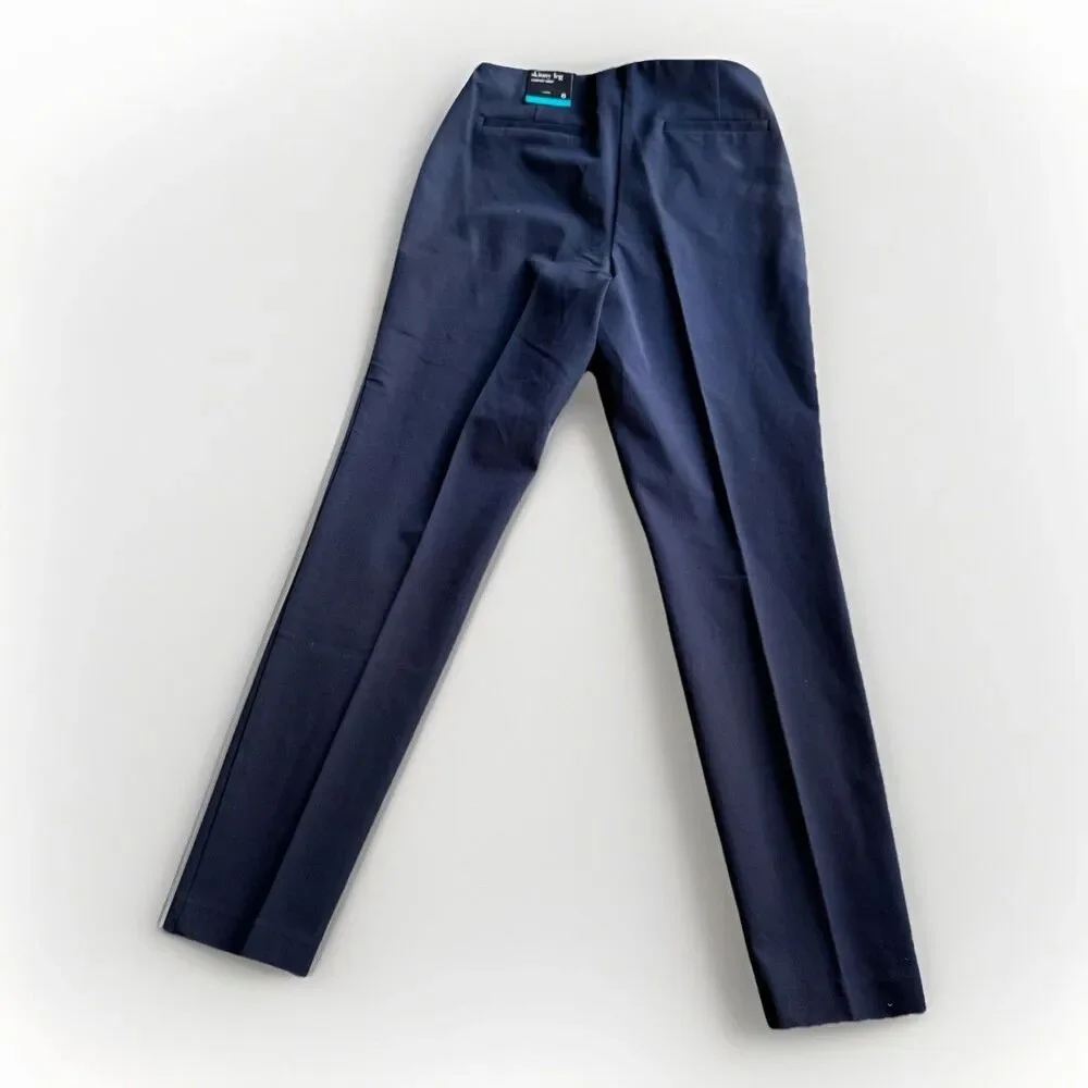 NWT Women’s Alfani Pants Sz 6 Skinny Leg Comfort Waist Navy Office Minimalist - Picture 6 of 9